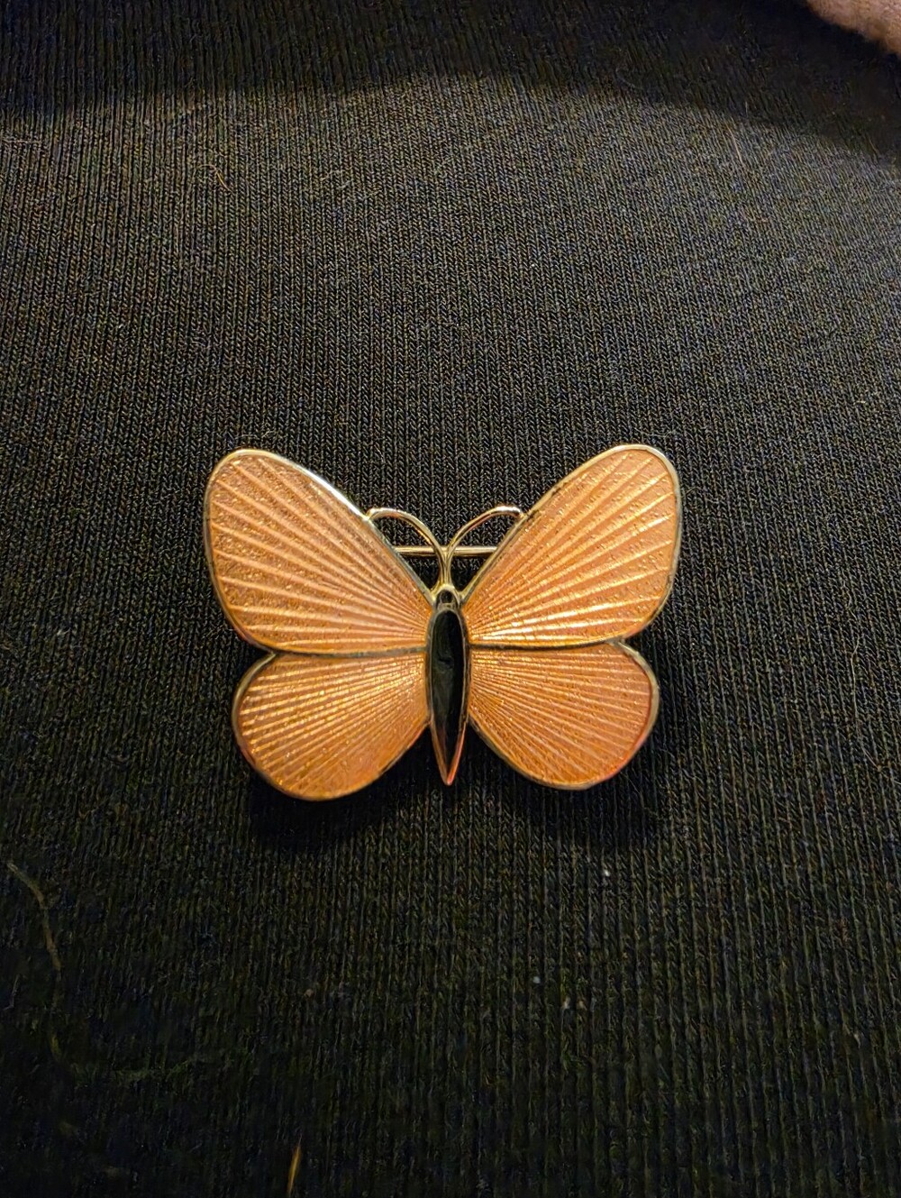 Butterfly Enamel Brooch - Orange Accent Women’s Accessory